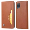 Samsung Galaxy A22 4G Etui-Portfel z Serii Card Set - Brąz