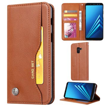 Etui z Serii Card Set do Samsung Galaxy A8 (2018) - Brąz