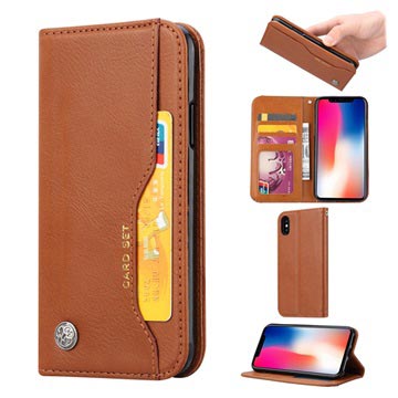 Etui z Serii Card Set do iPhone XS Max - Tan