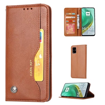 Xiaomi Mi 10T 5G/10T Pro 5G Etui-Portfel z serii Card Set - Brąz