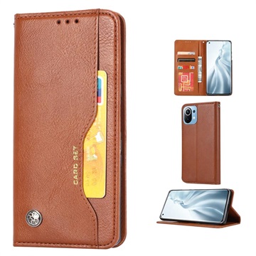Xiaomi Mi 11 Lite 5G Etui-Portfel z Serii Card Set - Brąz