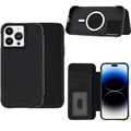 iPhone 14 Max Etui-Portfel Bi-Color Series - Czerń