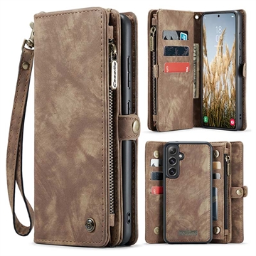 Samsung Galaxy S24 FE Wielofunkcyjny Pokrowiec-Portfel Caseme 008 2-w-1 - Brąz