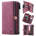Samsung Galaxy S21+ 5G Wielofunkcyjne Etui-Portfel Caseme 2-w-1 - Czerwone Wino
