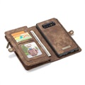 Wielofunkcyjne etui z portfelem CaseMe 2-w-1 do telefonu Samsung Galaxy S10+ - Brązowe