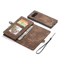 Wielofunkcyjne etui z portfelem CaseMe 2-w-1 do telefonu Samsung Galaxy S10+ - Brązowe