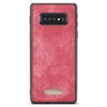 Samsung Galaxy S10 Wielofunkcyjne Etui z Portfelem 2-w-1 Caseme - Czerwień