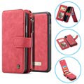 Wielofunkcyjne Etui z Portfelem 2-w-1 Caseme do Telefonu iPhone XS Max - Czerwone