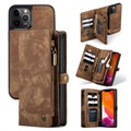 Wielofunkcyjne Etui z Portfelem 2-w-1 Caseme do iPhone 12/12 Pro - Brąz