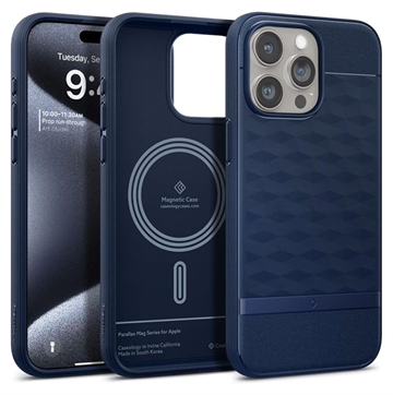 Hybrydowe Etui Caseology Parallax Mag do iPhone 15 Pro Max - Błękit Nocy