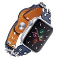 Apple Watch 7/SE/6/5/4/3/2/1 Skórzany Pasek z Łańcuszkiem - 45mm/44mm/42mm - Błękit