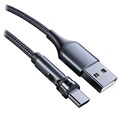 Kabel Ładujący z Obrotowym Magnetycznym Złączem - 2m, MicroUSB - Czerwony
