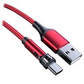 Charging Cable with Rotating Magnetic Connector - 2m, USB-C - Red