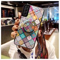 Samsung Galaxy S21+ 5G Hybrydowe Etui Checkered Pattern - Kolorowa Mandala