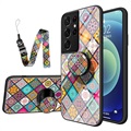Samsung Galaxy S21 Ultra 5G Hybrydowe Etui Checkered Pattern - Kolorowa Mandala