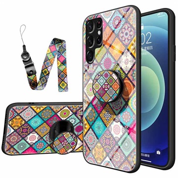 Samsung Galaxy S22 Ultra 5G Hybrydowe Etui Checkered Pattern - Kolorowa Mandala