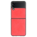 Samsung Galaxy Z Flip3 5G Powlekane Plastikowe Etui - Czerwień