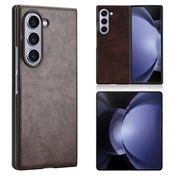 Samsung Galaxy Z Fold6 Powlekane Plastikowe Etui - Brąz