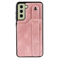 Samsung Galaxy S21 FE 5G - Etui RFID z TPU z Podpórką - Różowe Złoto