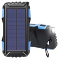 Kompaktowy Solarny Powerbank z Dwoma USB TS-819 - 20000mAh - Błękit / Czarny
