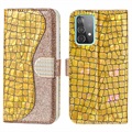 Samsung Galaxy A52 5G, Galaxy A52s Etui z Portfelem z Serii Croco Bling - Złoto