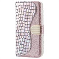 Etui-Portfel z Serii Croco Bling do Samsung Galaxy A53 5G - Różowe Złoto