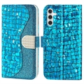 Etui-Portfel z Serii Croco Bling do Samsung Galaxy A13 5G - Różowe Złoto