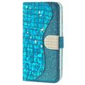 Etui-Portfel z Serii Croco Bling do iPhone 14 - Błękit