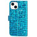 Etui-Portfel z Serii Croco Bling do iPhone 14 - Błękit