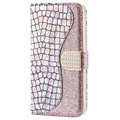 Etui z Portfelem Croco Bling do iPhone 11 - Srebrny