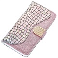 Etui z Portfelem Croco Bling do iPhone 11 - Srebrny