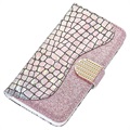 Etui z Portfelem Croco Bling do iPhone 13 Mini - Różowe Złoto