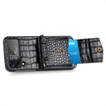 Etui z Paskiem z Serii Crocodile - Samsung Galaxy Z Flip4 5G - Czarne
