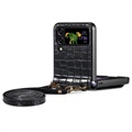 Etui z Paskiem z Serii Crocodile - Samsung Galaxy Z Flip4 5G - Czarne