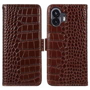 Nothing Phone (2) Skórzane Etui z Portfelem Crocodile z RFID