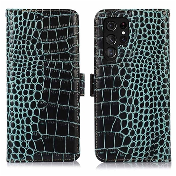 Samsung Galaxy S26 Ultra Skórzane Etui z Portfelem Crocodile z RFID