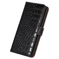 OnePlus Ace/10R Skórzane Etui z Portfelem Crocodile z RFID - Czarne