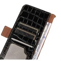 OnePlus Ace/10R Skórzane Etui z Portfelem Crocodile z RFID - Czarne