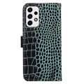 Samsung Galaxy A53 5G Skórzane Etui z Portfelem Crocodile z RFID - Zieleń