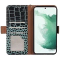Samsung Galaxy A53 5G Skórzane Etui z Portfelem Crocodile z RFID - Zieleń