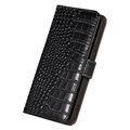 Samsung Galaxy M33 Skórzane Etui z Portfelem Crocodile z RFID - Czarne