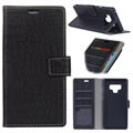 Etui-Portfel ze Skóry Krokodyla Samsung Galaxy Note9 - Czarne