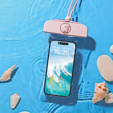 Wodoodporna obudowa smartfona Słodki Miś - 7.2" - różowe