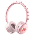 Słodki Dinozaur Dziecięce Stereofoniczne Słuchawki Y18 - 3.5mm - Różowe