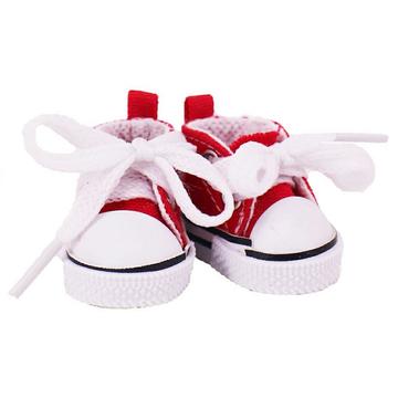 Śliczne mini trampki sznurowane dla Labubu 17cm - czerwone
