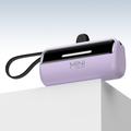 Cyke X3 Lightning Power Bank z kablami USB-C, USB-A - 5000mAh - fioletowy