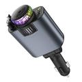 Ładowarka samochodowa D1 5 w 1 45W z projektorem Star-Light, dyfuzorem do aromaterapii i zwijanymi kablami USB-C / Lightning