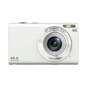 DC402-AF Kamera cyfrowa 4K dla dzieci 48 MP z autofokusem i 16-krotnym zoomem cyfrowym Kamera do vlogowania dla nastolatków - biała