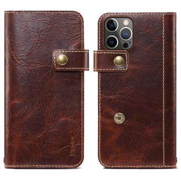 Skórzane Etui z Portfelem Denior Vintage Series do iPhone 14 Pro - Brąz