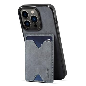 Etui iPhone 14 Pro z TPU z Uchwytem na Karty Denior - Szary